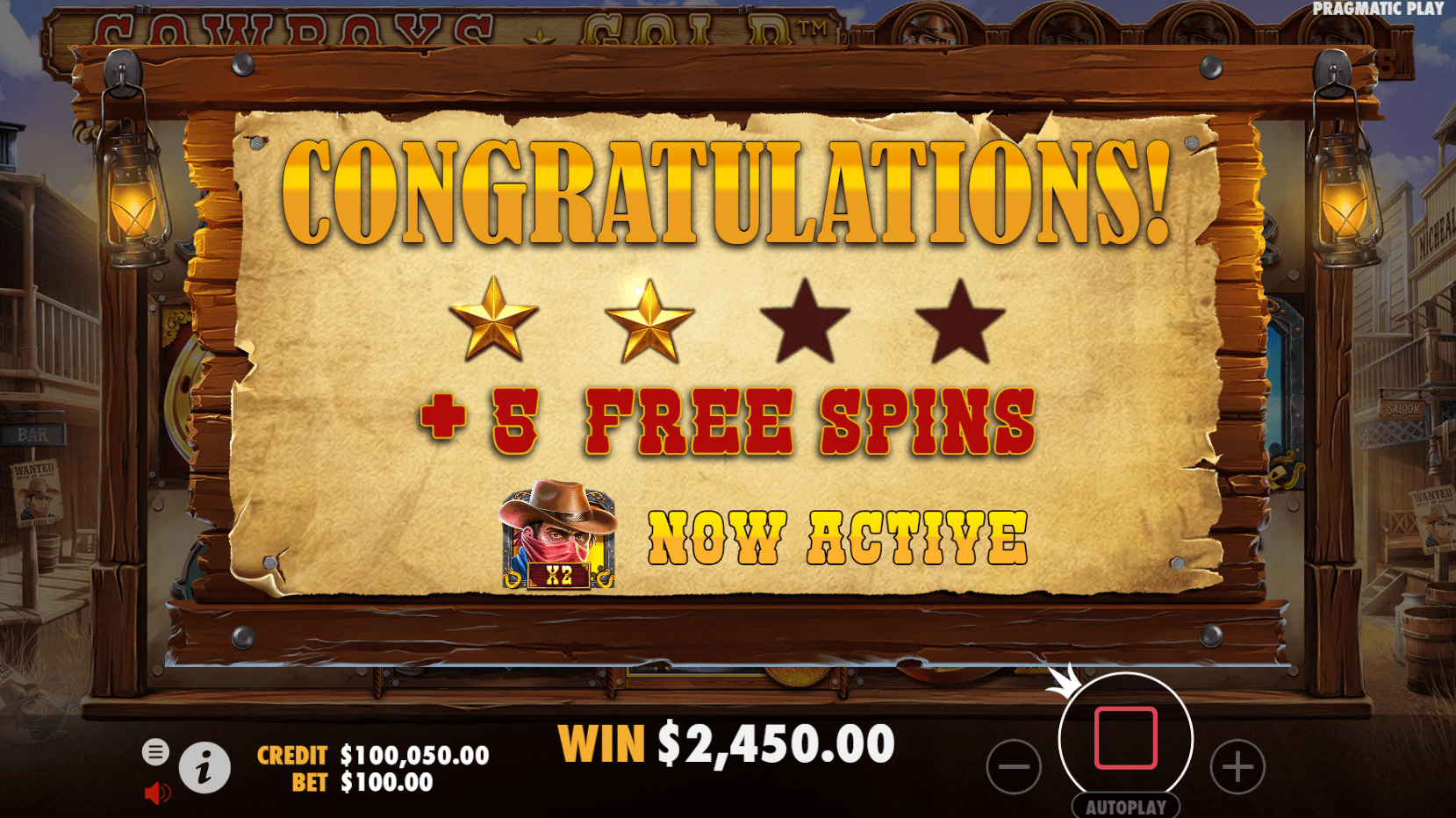 Image depicting the Cowboys Gold slot by Pragmatic Play - a thrilling online slot game with a Wild West theme. Explore the Cowboys Gold demo, enjoy free play, and discover the exciting features of this captivating slot. Uncover hidden treasures and strike gold with Cowboys Gold, the ultimate slot experience. Read our Cowboys Gold review to learn about the game's bonuses, RTP, and gameplay. Play Cowboys Gold online for a chance to win big and enjoy the adventure of a lifetime.