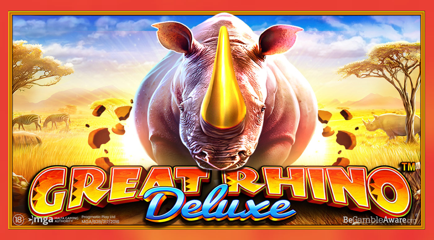 Image depicting the Great Rhino Deluxe Slot by Pragmatic Play - a thrilling online slot game. Explore the Great Rhino Deluxe Slot demo, free play options, and online availability. Learn about the exciting bonus features, high RTP, and read a detailed review of the Great Rhino Deluxe Slot.