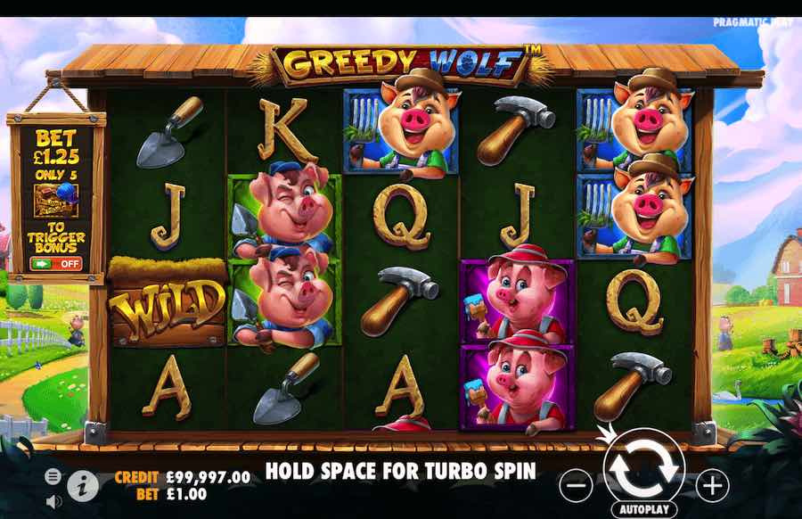 Image depicting the Greedy Wolf online slot game by Pragmatic Play. Experience the thrilling gameplay of the Greedy Wolf slot, play the demo, and enjoy free play. Discover the exciting features, big wins, and high RTP of this captivating online slot. Read the in-depth Greedy Wolf review to learn more about the game's mechanics and bonus features.