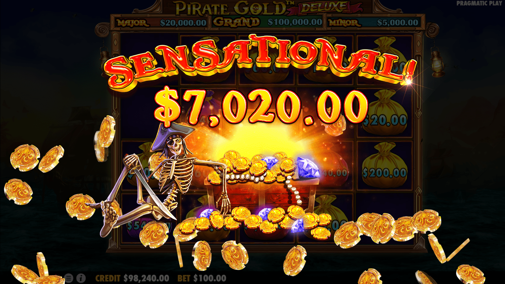 Image depicting the Pirate Gold Slot by Pragmatic Play, a thrilling online slot game. Explore the pirate-themed adventure of Pirate Gold Slot, featuring exciting bonus rounds, free play mode, and a captivating review. Discover the riches of Pirate Gold Slot, uncover hidden treasures, and experience the high seas with this popular online slot game.