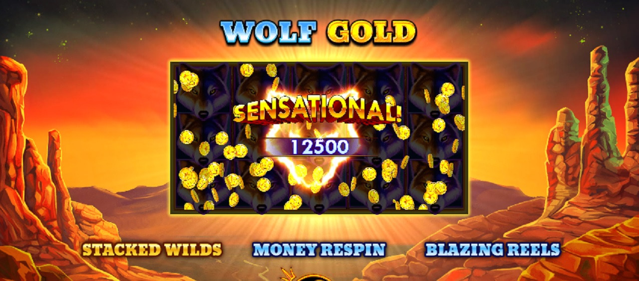 A screenshot of Wolf Gold Slot by Pragmatic Play "Explore the captivating world of Wolf Gold Slot by Pragmatic Play. Discover the thrilling gameplay and exciting features of the Wolf Gold Slot. Try the demo version of Wolf Gold Slot for free play and experience the online adventure. Learn about the bonuses, RTP, and read our in-depth review of Wolf Gold Slot. Get ready to spin the reels and unleash the wild wins in this exhilarating online slot game.