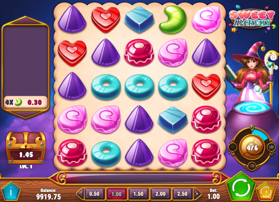 Image showcasing the mesmerizing Sweet Alchemy slot game by Play'n GO - a review of the enchanting gameplay, bonuses, and RTP. Experience Sweet Alchemy's magic through the demo version and discover the rewards of free play. Immerse yourself in the captivating world of Sweet Alchemy, unravel its secrets, and read our detailed review for insights into the exciting features and bonuses. Play the Sweet Alchemy slot online and enjoy the enchantment of this captivating game. Learn about the thrilling Sweet Alchemy bonus rounds and uncover the game's RTP. Read our comprehensive review for a deep dive into the captivating Sweet Alchemy slot.